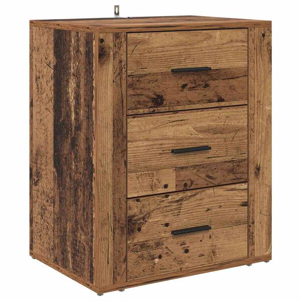 vidaXL Bedside Cabinet Old Wood 35 x 50 x 60 cm Engineered Wood