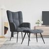vidaXL Relaxing chair with Footstool 2 pcs Dark Grey Velvet
