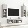 vidaXL 5 Piece TV Wall Units with LED Grey Sonoma Engineered Wood