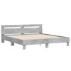 vidaXL Bed Frame with LED without Mattress Concrete Grey 160x200 cm