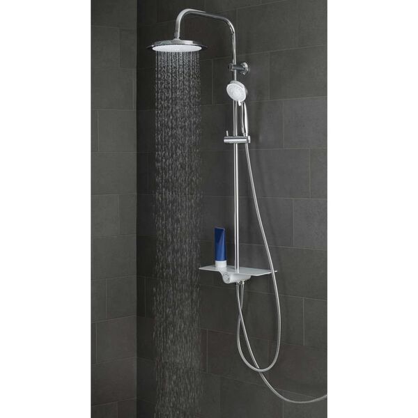 SCH&Uuml;TTE Overhead Shower Set with Tray AQUASTAR White-Chrome