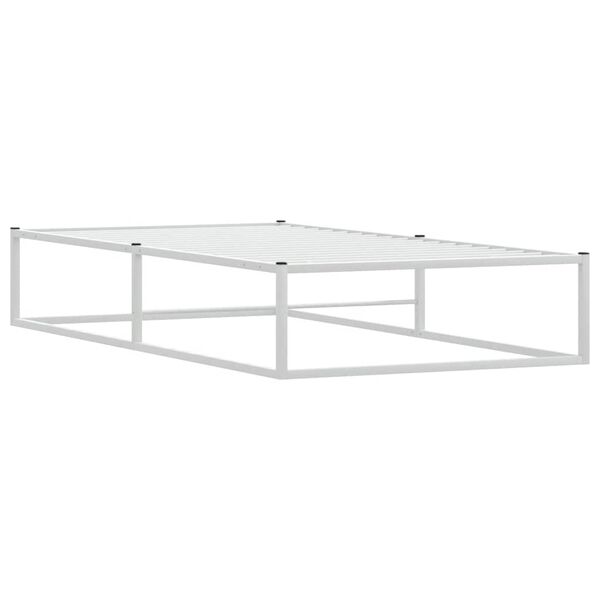 vidaXL Bed Frame without Mattress White 100x200 cm Metal