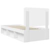 vidaXL Bed Frame with Headboard White 90 x 190 cm Solid Pine Wood