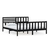 vidaXL Bed Frame without Mattress Black Super King Solid Wood