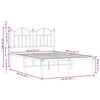 vidaXL Metal Bed Frame without Mattress with Headboard White 120x200cm