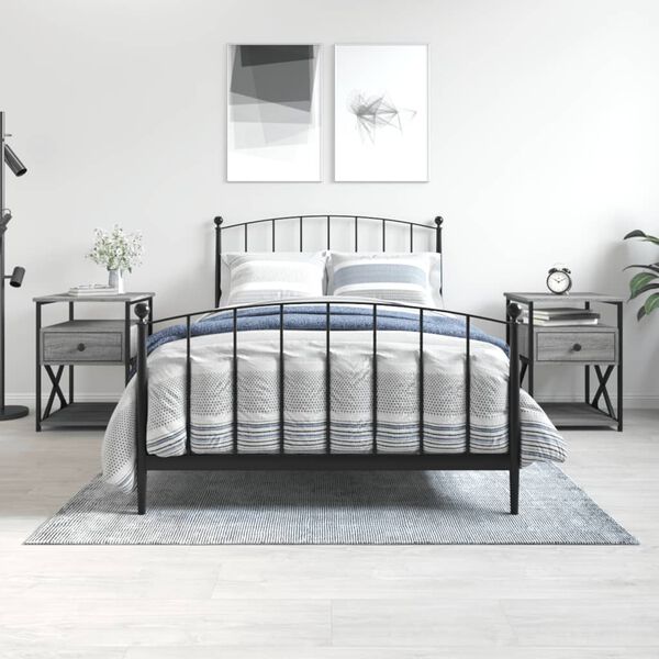 vidaXL Bedside Cabinets 2 pcs Grey Sonoma 40x42x55 cm Engineered Wood