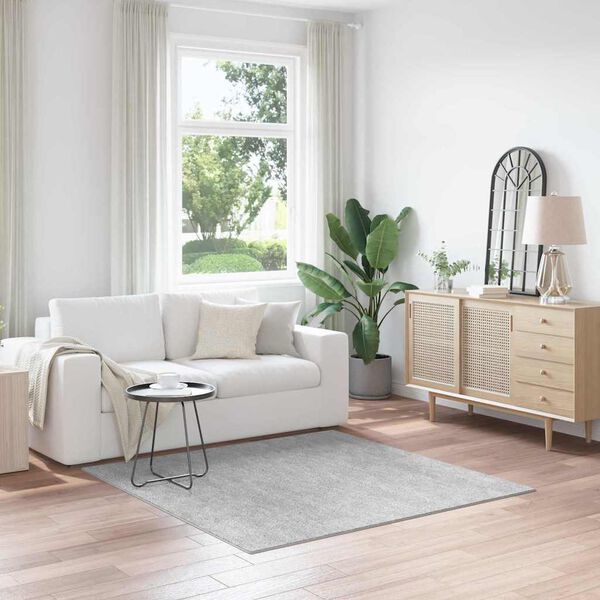 vidaXL Anti-slip Shaggy Rug Grey 160 x 160 cm PP