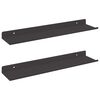 vidaXL Wall Shelf with Shelf 2 pcs Black 40 x 8.5 x 2.5 cm