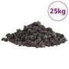 vidaXL Volcanic Rocks 25 kg Black 1-2 cm