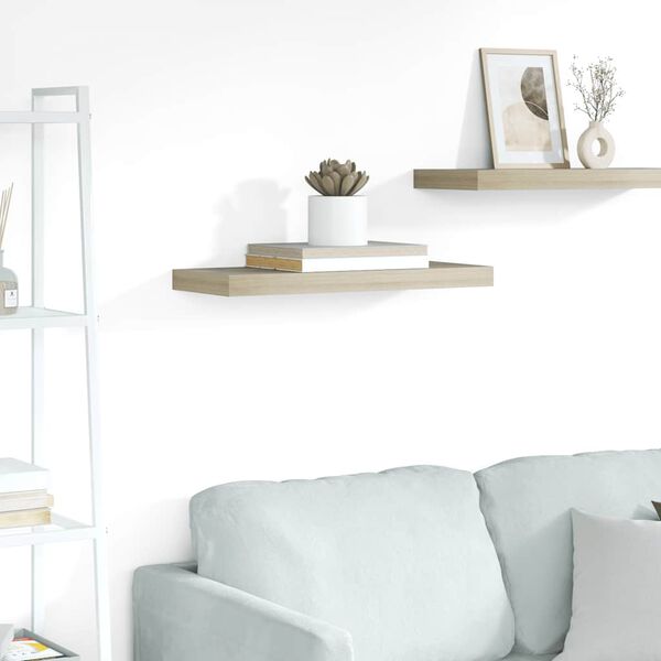 vidaXL Floating Wall Shelf Oak 60x23.5x3.8 cm MDF