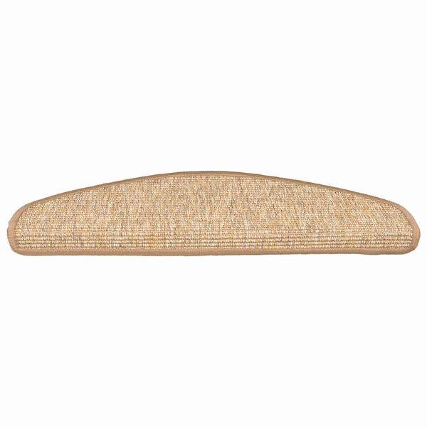 vidaXL Stair Mats 15 pcs 65x21x4 cm Light Brown Half Round Large