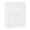 vidaXL Shoe Cabinet High Gloss White 63x24x81 cm Engineered Wood