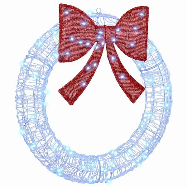 vidaXL Wreath with 60 LEDs Blue 76 x 8.5 x 76 cm Acrylic