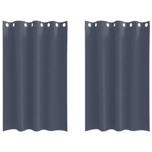vidaXL Blackout Curtains with Rings 2 pcs Anthracite 175 x 140 cm