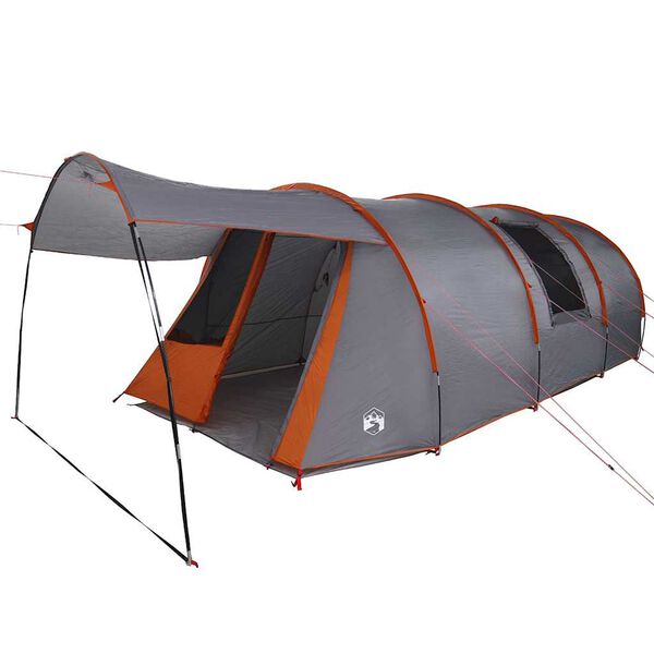 vidaXL Tunnel Tent with Roof Grey and Orange 740 x 370 x 220 cm