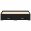 vidaXL Bed Frame with Drawer Black Oak 140 x 190 cm Engineered Wood