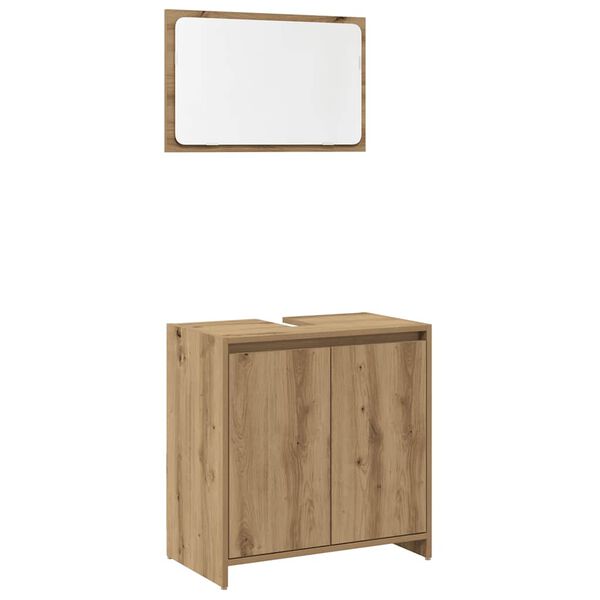 vidaXL 2 Piece Bathroom Furniture Set Artisan Oak Engineered Wood