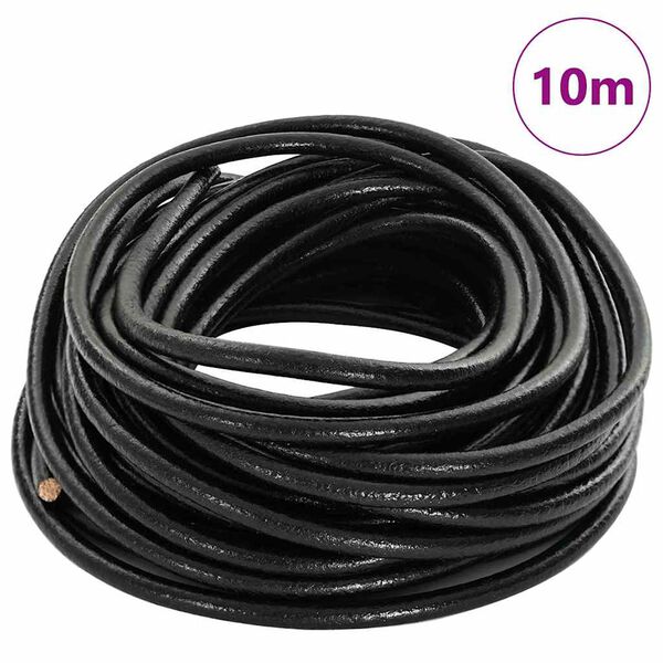 vidaXL Leather Cord Black &Oslash;5 mm x 10 m Leather