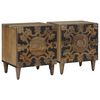 vidaXL Bedside Cabinet 2 pcs Brown 40 x 33.5 x 46 cm Solid Mango Wood