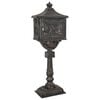 vidaXL Standing Mailbox Bronze 42.5 x 29.5 x 117 cm Cast Aluminum