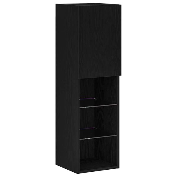 vidaXL TV Cabinet Set Black Oak 30.5 x 30 x 102 cm Engineered Wood