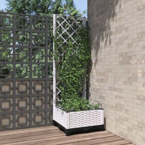vidaXL Garden Planter White 40 x 40 x 121.5 cm