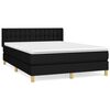 vidaXL Box Spring Bed with Mattress Black 140x190 cm Fabric
