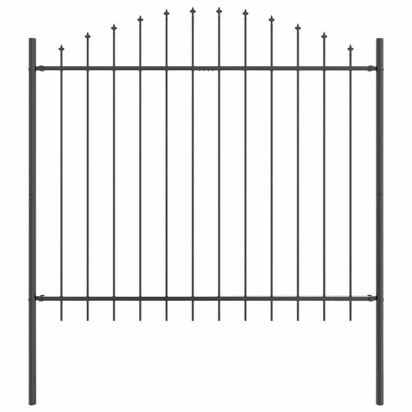 vidaXL Garden Fence Grey 170 x 190 cm Powder-Coated Steel