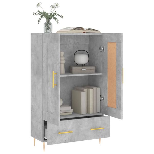 vidaXL Highboard Concrete Grey 69.5x31x115 cm Engineered Wood
