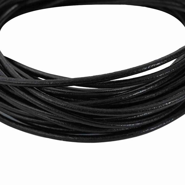 vidaXL Leather Cord Black &Oslash;3 mm x 5 m Leather