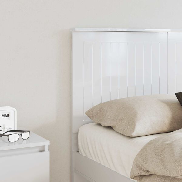 vidaXL Headboard with Headboard Gloss White 135 cm Engineered wood