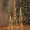 vidaXL Christmas Tree 3 pcs Warm white 20 x 20 x 80 cm PET