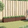 vidaXL Garden Planters with 3 Pots 2 pcs Brown 105x30x32 cm Poly Rattan