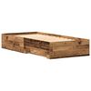 vidaXL Bed Frame with Drawer Old Wood 90 x 200 cm Engineered Wood