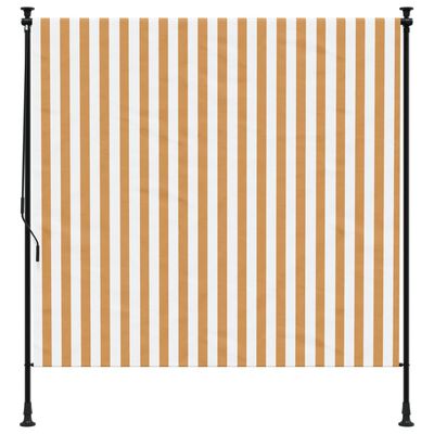 vidaXL Outdoor Roller Blind Orange and White 150x270 cm Fabric&Steel