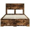 vidaXL Bed Frame with Drawer Smoked Oak 120 x 190 cm Engineered Wood
