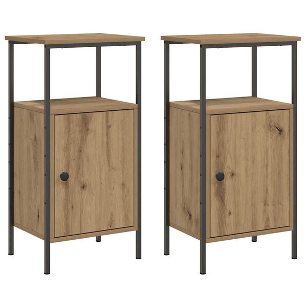 vidaXL Bedside Cabinets 2 pcs Artisan Oak 41x31x80 cm Engineered Wood
