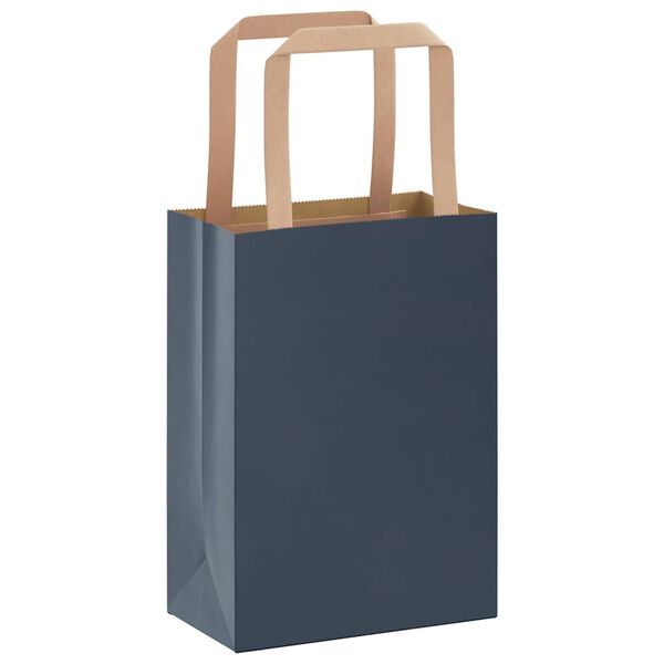vidaXL Paper Bags 50 pcs with Handles Blue 15x8x21 cm