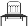 vidaXL Metal Bed Frame without Mattress with Headboard Black 75x190cm