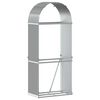 vidaXL Log Holder Light Grey 80x45x190 cm Galvanised Steel