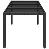 vidaXL Garden Table with Glass Top Black 150x90x75 cm Poly Rattan