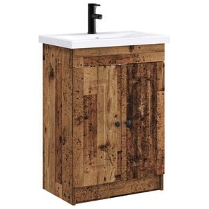 vidaXL Bathroom Furniture Set Old Wood 78.5 x 37.5 x 81 cm