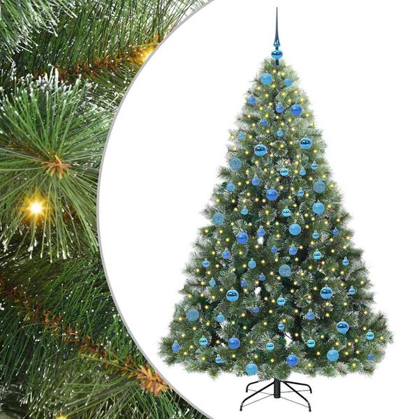 vidaXL Artificial Christmas Tree with 300 LEDs Green 180 cm PE and PVC