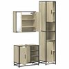 vidaXL 3 Piece Bathroom Furniture Set Sonoma Oak Engineered Wood
