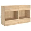 vidaXL TV Wall Cabinet with LED Lights Sonoma Oak 98.5x30x60.5 cm