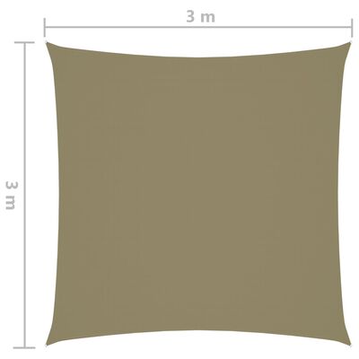 vidaXL Sunshade Sail Oxford Fabric Square 3x3 m Beige