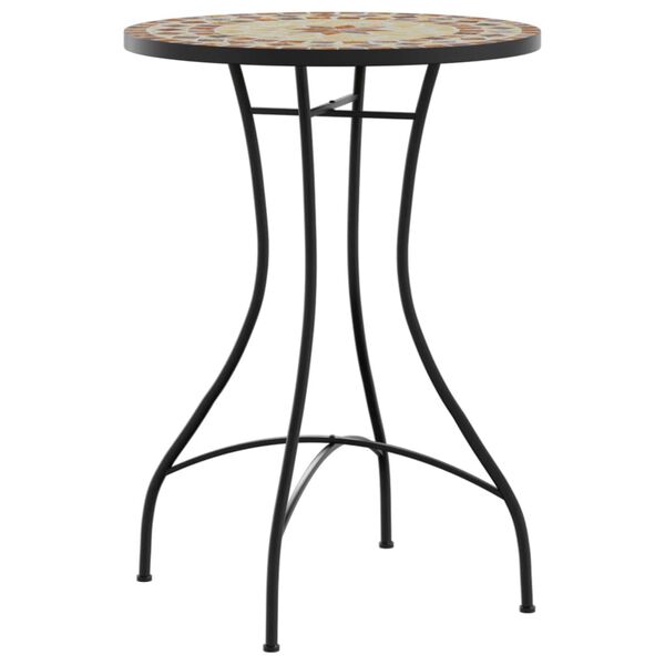 vidaXL Mosaic Bistro Table Terracotta and White &Oslash;50x70 cm Ceramic