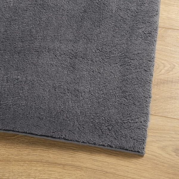 vidaXL Rug HUARTE Short Pile Soft and Washable Anthracite 80x250 cm