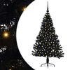 vidaXL Artificial Pre-lit Christmas Tree Black 120 cm PVC