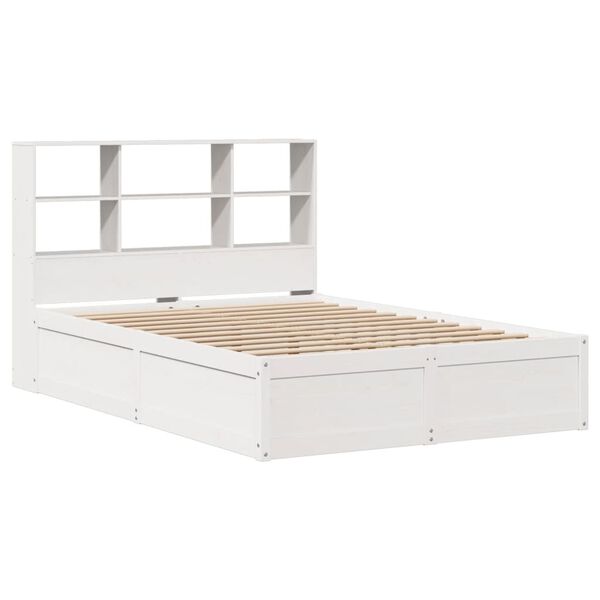 vidaXL Bed Frame without Mattress White 140x190 cm Solid Wood Pine